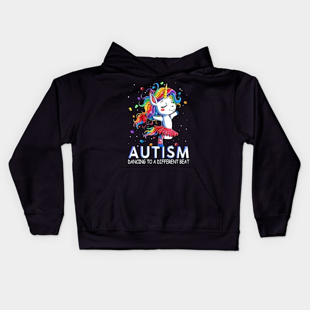Autism Dancing To A Different Beat Kids Hoodie by Schoenberger Willard